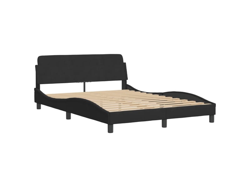 Lit avec matelas noir 120x200 cm velours  - Conforama D