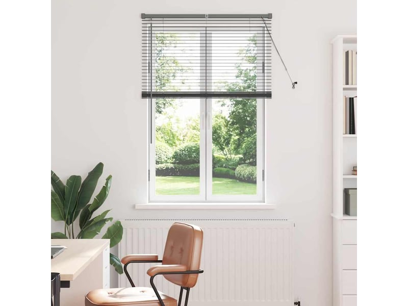 Store vénitien, store de fenêtre gris foncé 130 x 95 cm 25 mm aluminium cf47886 - Conforama B