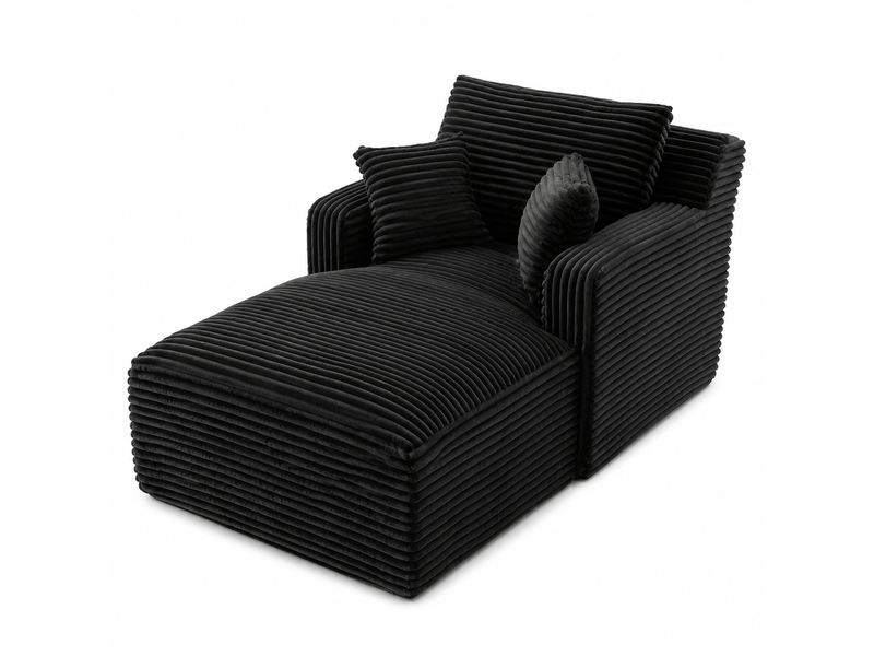 Canapé chaise longue moderne en velours côtelé – canapé-lit cosy, fauteuil relax sans montage – salon & appartement - Conforama A