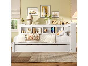 Lit banquette 90x200 cm <strong></strong>  <strong></strong> coloris blanc