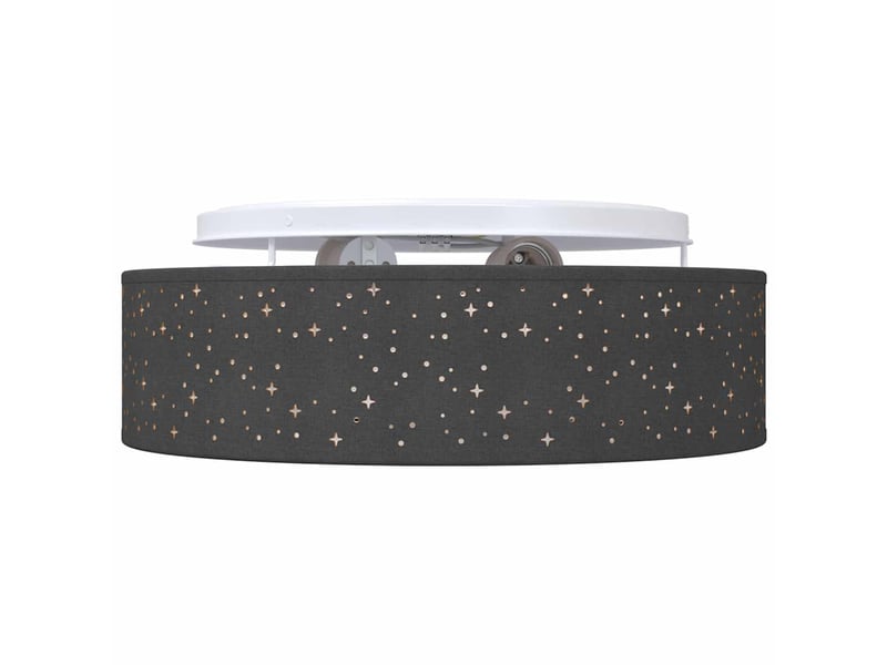  Lampe de plafond, plafonnier noir 38x38x13,5 cm tissu shl96195  - Conforama E