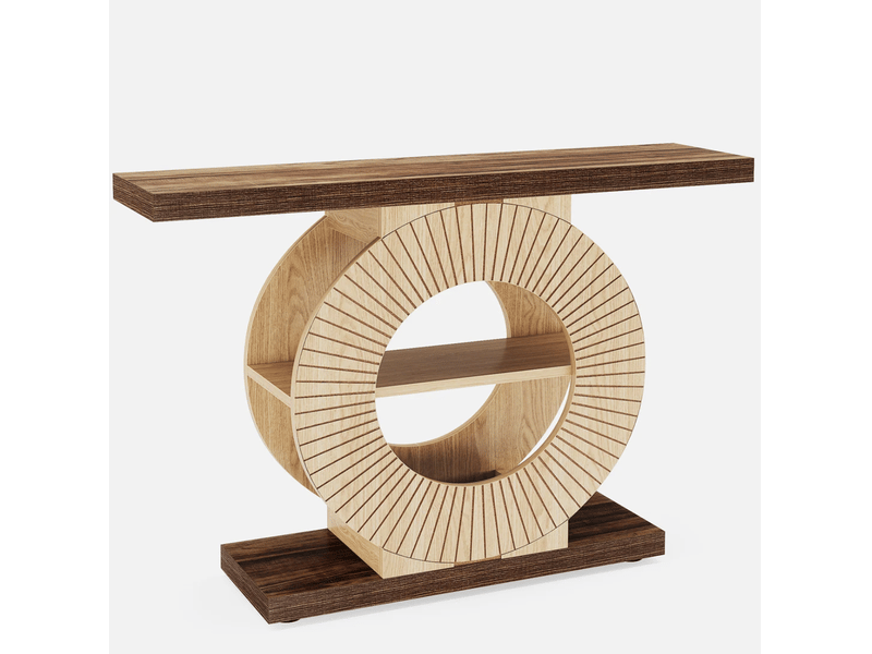  Console d’entrée en bois marron 100x29,5x79,5 cm avec étagères  - Conforama A
