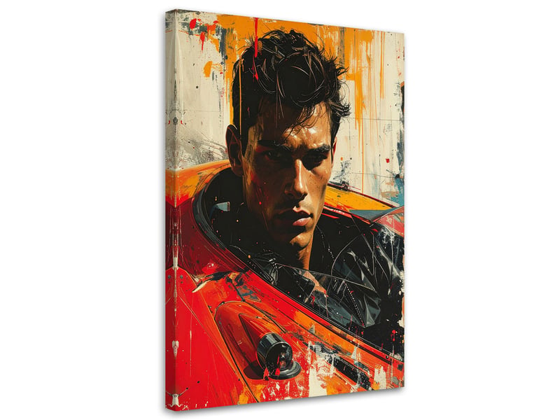  Tableaux, portrait masculin dans une lumière rouge et orange 30x45 1312615648 - Conforama A