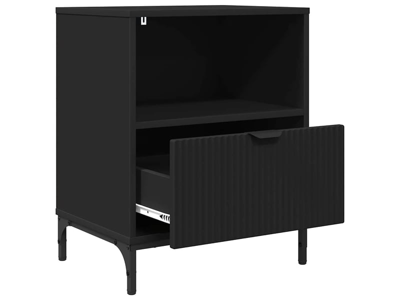  Table de chevet noir 49 x 36 x 61 cm bois d'ingénierie  - Conforama E
