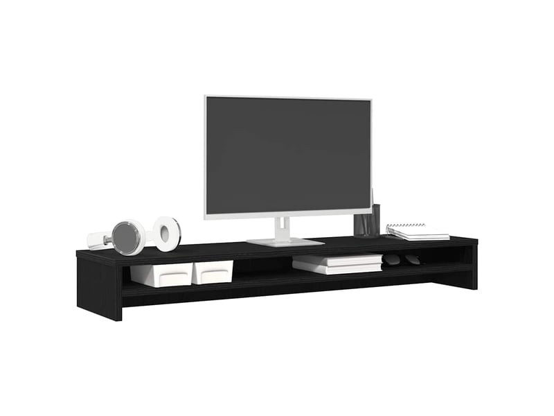  Meuble tv - support d'écran en chêne noir 100 x 24 x 13 cm bois d'ingénierie  - Conforama D