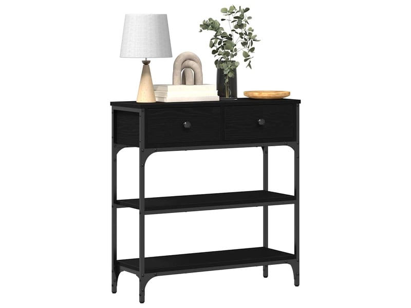  Table console - table d'appoint - table d' entrée chêne noir 72,5 x 25 x 75 cm bois d'ingénierie  - Conforama C