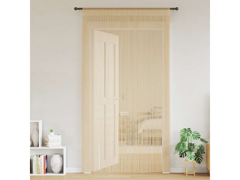  Lot de 2 rideaux en fils, rideau de porte 100 x 250 cm beige cf43836  - Conforama A