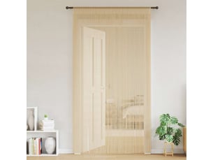 Lot de 2 rideaux en fils, rideau de porte 100 x 250 cm beige cf43836