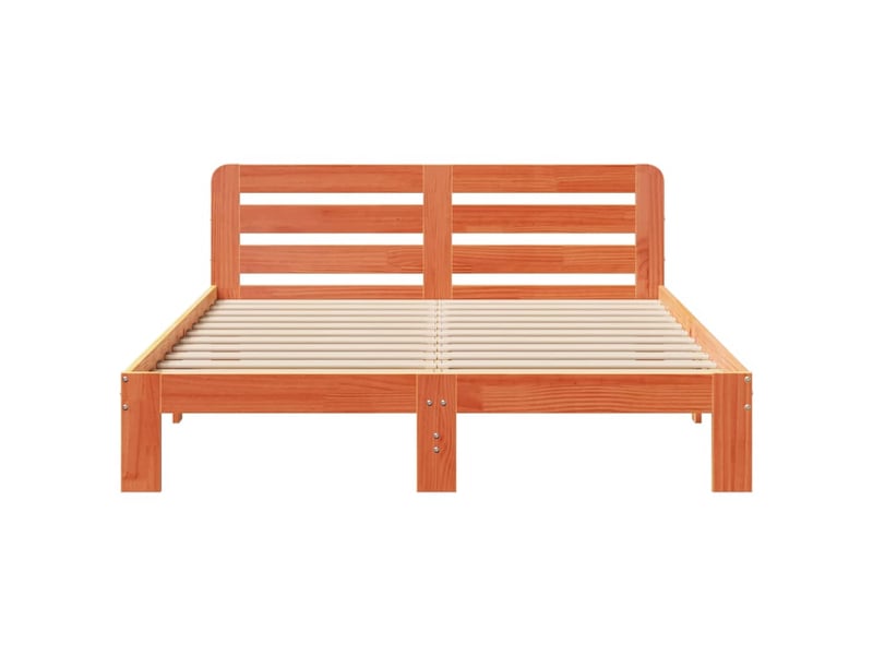  Lit double- lit adulte -  cadre de lit sans matelas  marron 135x190cm bois pin massif  - Conforama C