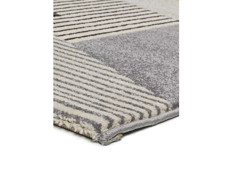  Tapis atticgo leo 80x150 cm - rectangulaire moderne, gris beige moutarde leo12155 - Conforama E