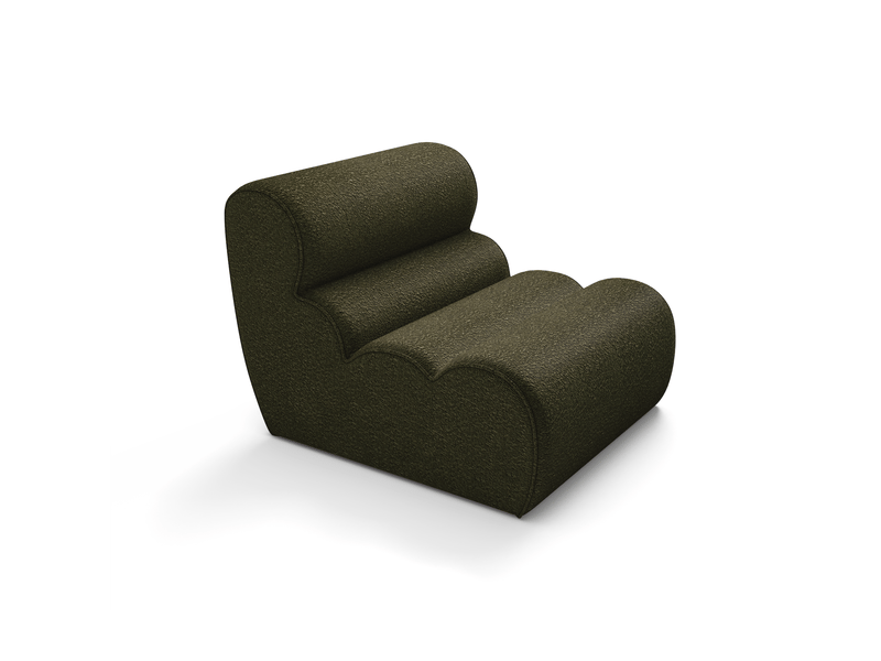  Fauteuil en tissu bouclette kaki loft 1LOFTBKK - Conforama A
