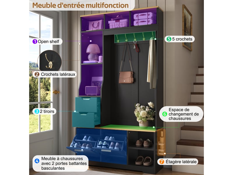  Lit banquette 140x190 cm blanc avec lit gigogne 90x190, rangements, usb-c et tête de lit sherpa  - Conforama D