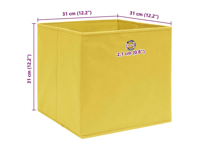  Boîtes de rangement 10 pcs jaune 32x32x32 cm tissu  - Conforama E