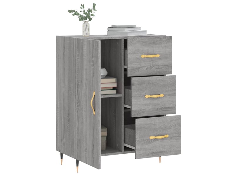  Buffet - bahut - meuble de rangement sonoma gris 69,5x34x90 cm bois d'ingénierie  - Conforama D