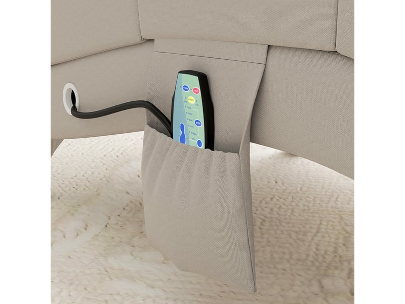  Fauteuil relax salon fauteuil de massage et chauffage meridienne avec télécommande et oreiller, crème, tissu effet lin  - Conforama W