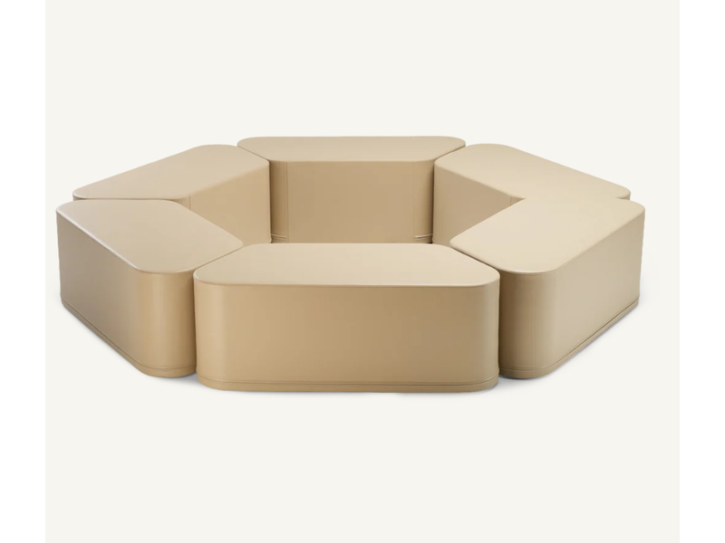  Pouf en forme de banc - beige - small FT_HEX_S_08A - Conforama B
