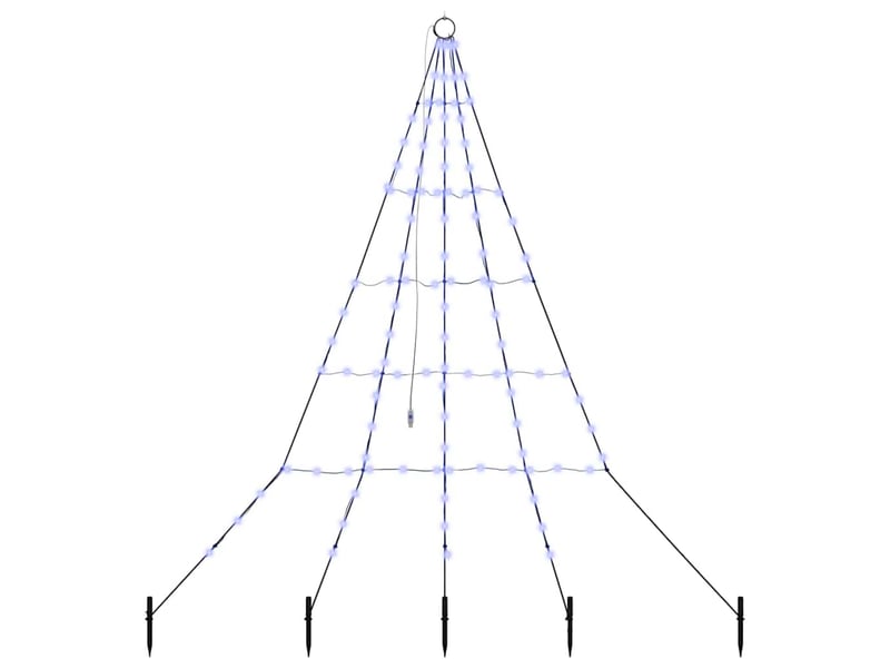  Arbre de noël, sapin de noël led avec piquets au sol bleu 182 cm métal  - Conforama A