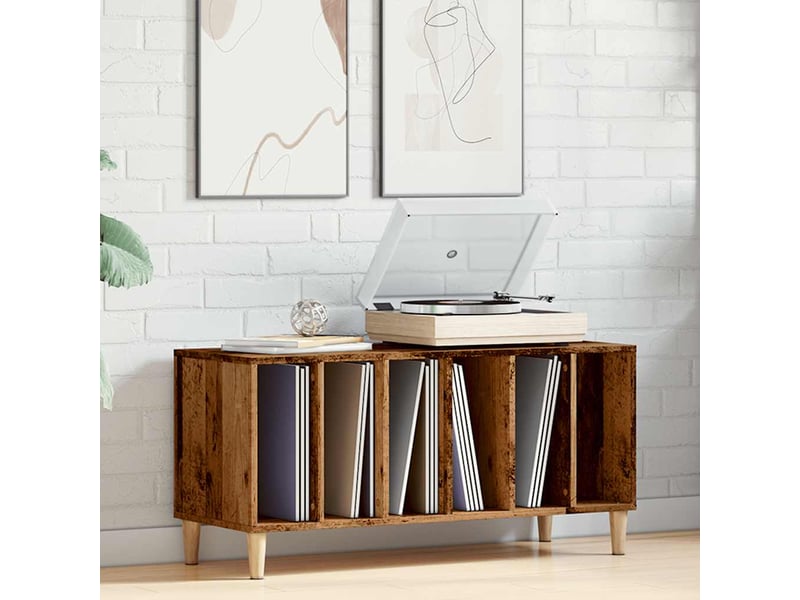  Armoire à disques, armoire de rangement vieux bois 100x38x48 cm bois d'ingénierie shl69985  - Conforama C