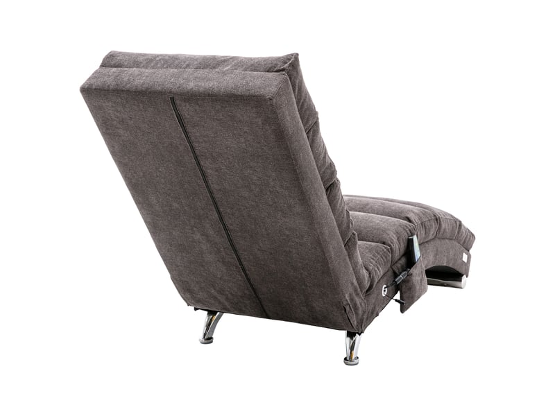  Chaise longue de massage fixe,148x55x84 cm,avec vibration,tissu,gris foncé  - Conforama E