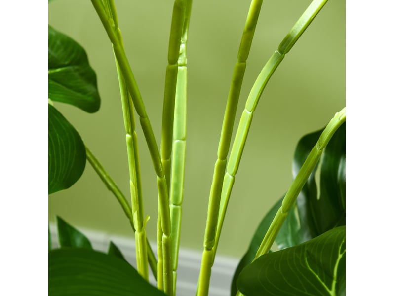  Monstera artificielle 120 cm avec pot noir vert  - Conforama D
