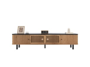 Meuble tv coloris bois foncé 190 cm