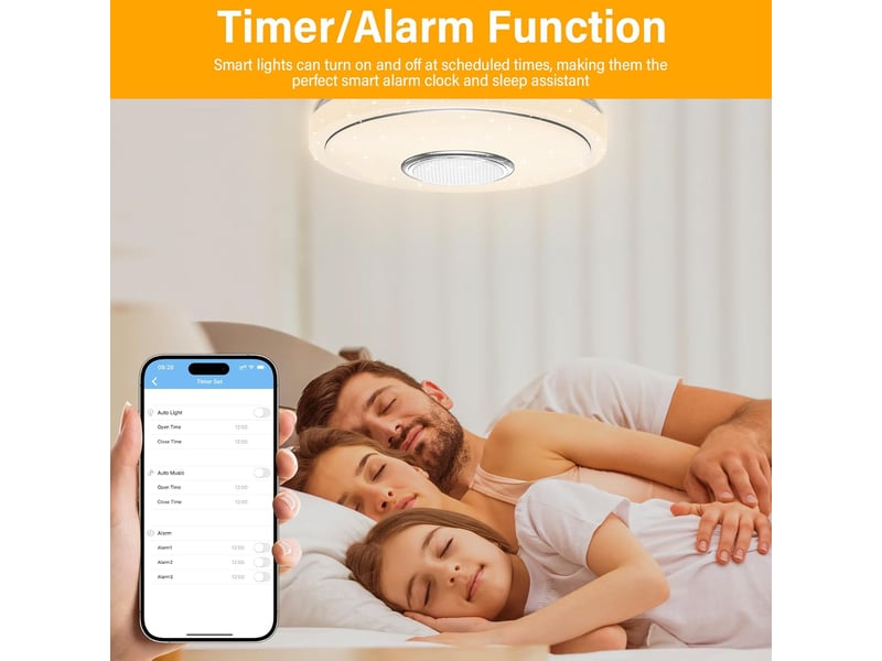  Plafonnier rond led 36w changement de couleur rgb ø30cm  - Conforama C