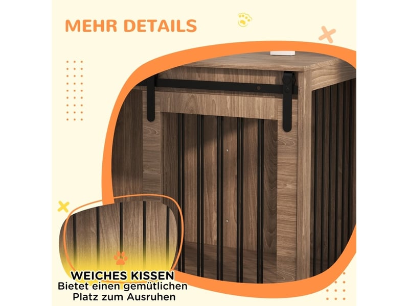  Cage pour félins 98x58x61 cm – noyer et noir – porte coulissante verrouillable et plateau supérieur  - Conforama D