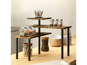 Étagère de bureau multifonction 3 niveaux rotative, rangement compact d’angle pour espace de travail