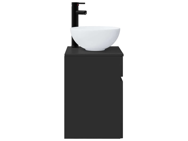 Meuble de lavabo mural, rangement salle de bain noir 39x41x64.5 cm bois d'ingénierie - Conforama C