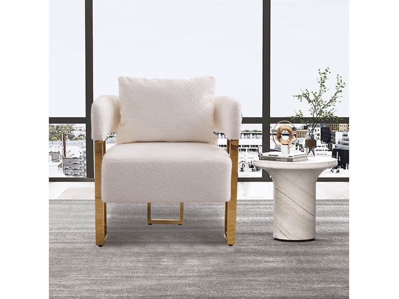  Fauteuil une place 68x68x70 cm design moderne blanc  - Conforama C