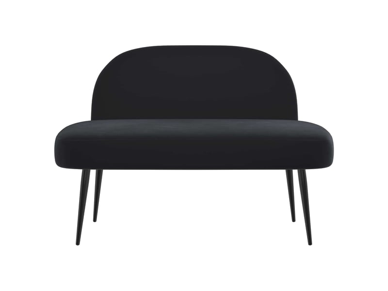  Banc rembourré avec dossier noir 110x60x76 cm velours  - Conforama C