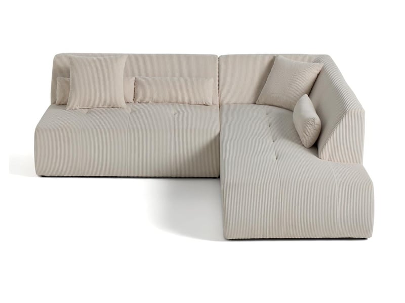  Onyx - canapé modulable d'angle droit 5 places - en velours côtelé - lisa design - beige ONYX - Conforama A
