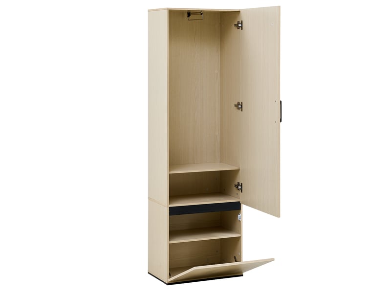 Meuble d'entrée vestiaire avec miroir et banc - 113.5x35x179.5cm - meuble rangement et patères - bois  - Conforama A