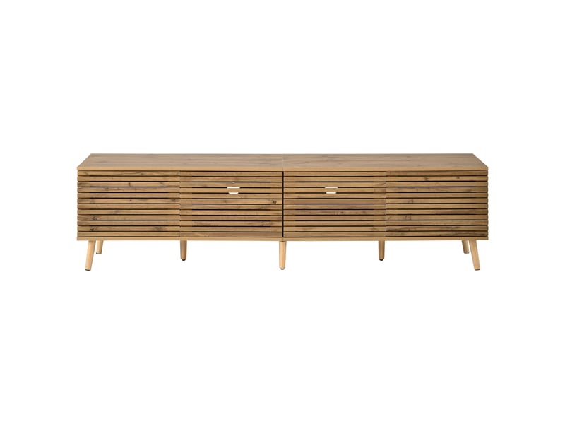  Meuble tv 4 portes 6 compartiments en mdf et panneau de particules 180x40x46 cm N625P480033034E - Conforama A