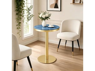 Table basse rond(e) coloris bleu <strong>MEULVA</strong> <strong></strong> - 60 cmx60 cm