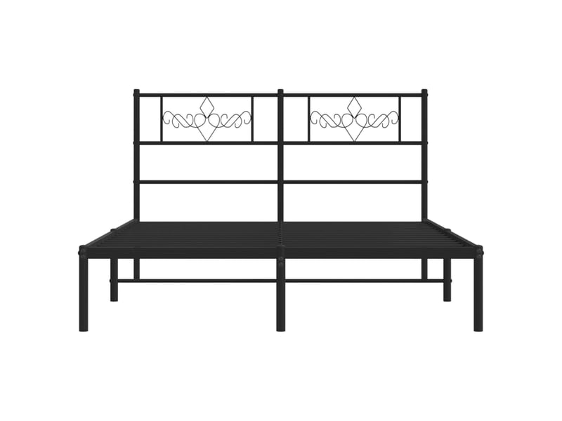  Lit double- lit adulte -  cadre de lit métal sans matelas avec tête de lit noir 140x190cm  - Conforama D