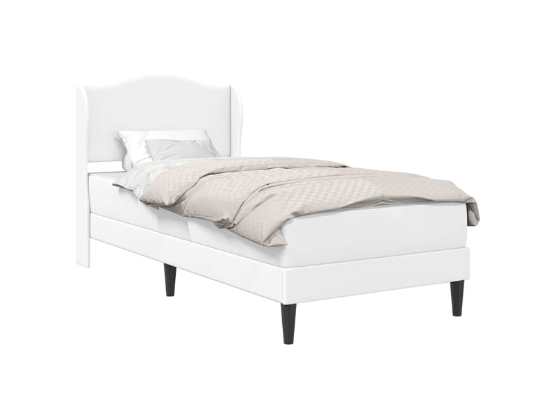  Lit simple- lit adulte -  cadre de lit avec tête de lit blanc 90 x 200 cm simili cuir  - Conforama A