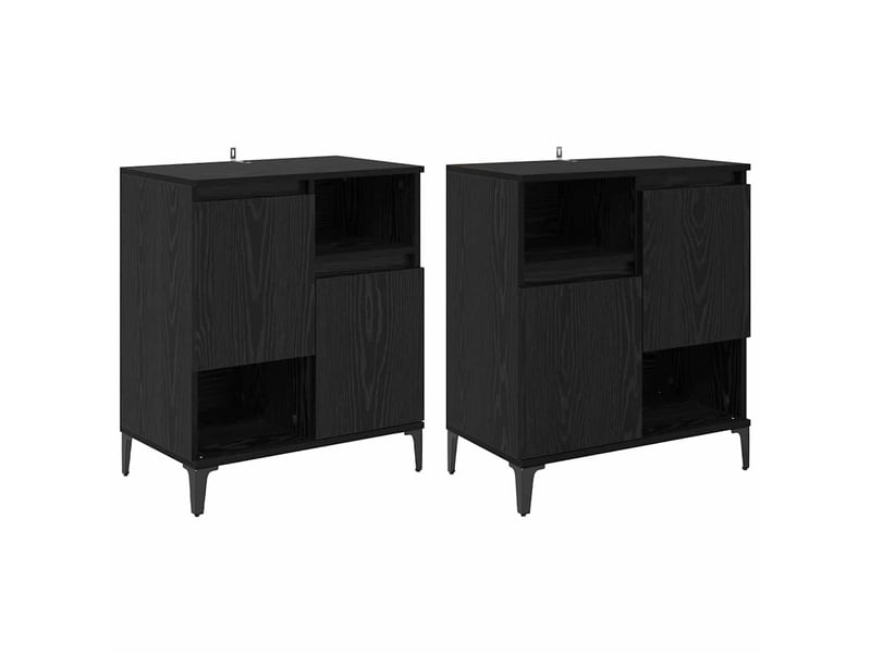 Buffet - bahut - meuble de rangements 2 pc chêne noir 60 x 35 x 70 cm bois d'ingénierie - Conforama A