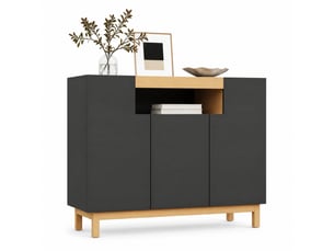 Buffet 3 porte(s)  0 tiroir(s)   - 120.5 cm coloris noir 