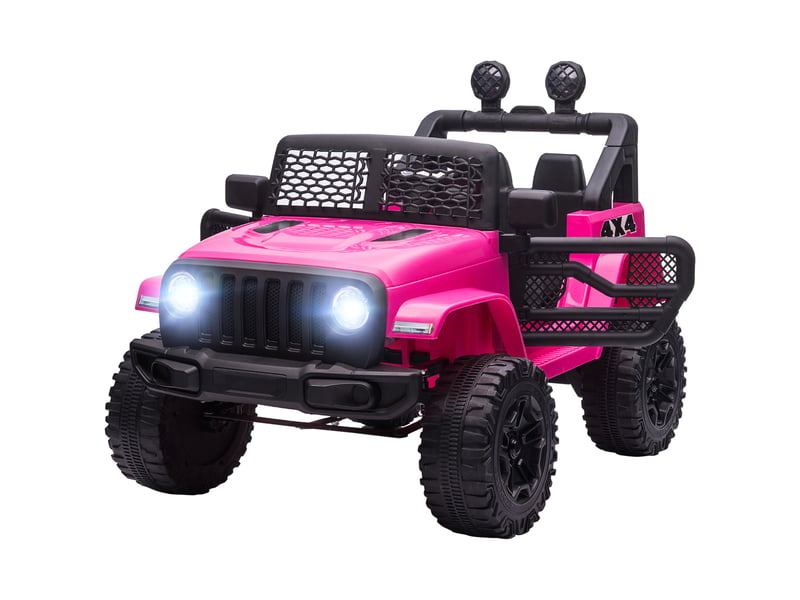  Voiture électrique enfant propulsion arrière 12 v 5 kmh max. Télécommande effets lumineux sonores 100x65x72cm rose  - Conforama B