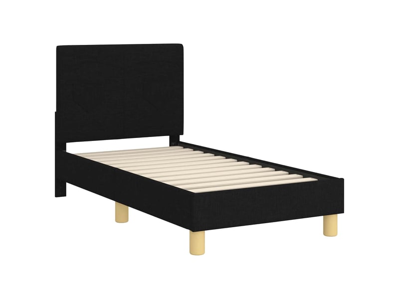  Lit simple- lit adulte -  cadre de lit pour tout-petit avec tête de lit noir 70 x 140 cm  - Conforama C