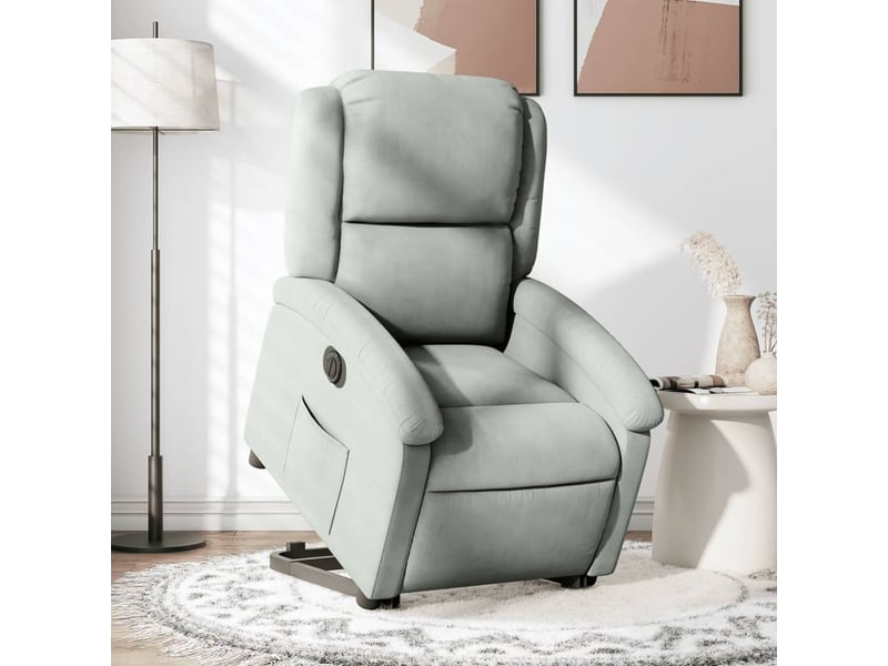  Fauteuil inclinable électrique, fauteuil relax salon gris clair velours shl71692  - Conforama B