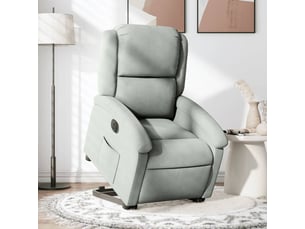 Fauteuil relax électrique  <strong></strong> Velours argenté