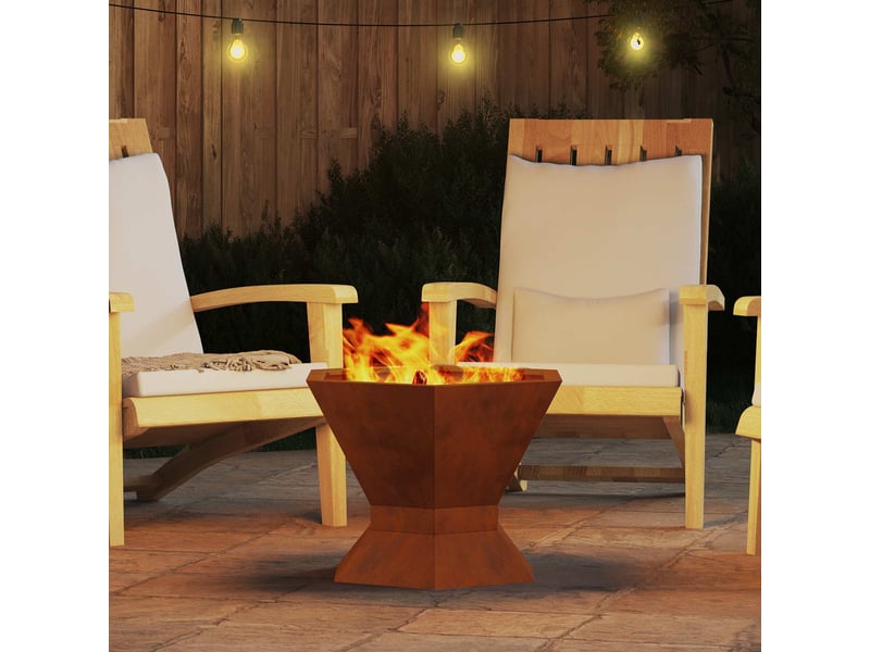  Brasero exterieur, foyer camping rouillé 50x50x40 cm  - Conforama D