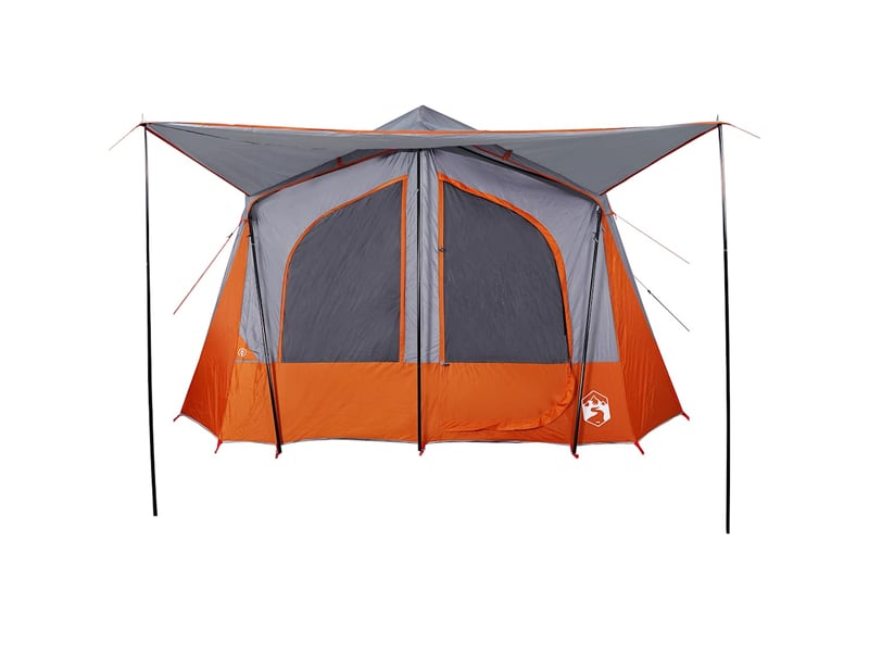 Tente de camping de cabine 5 personnes gris orange imperméable  - Conforama E