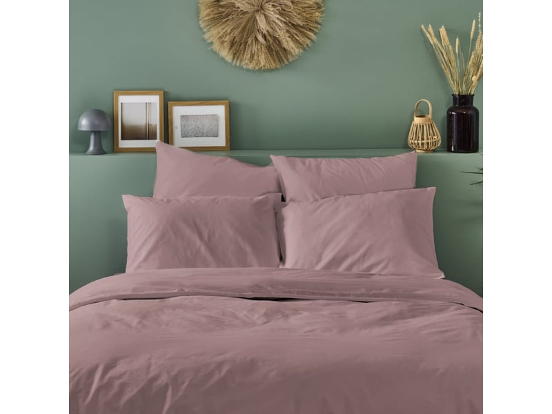  Lot de 2 taies d'oreiller unies 50x75cm percale lilas Fabriqué en France - Conforama D