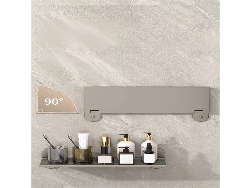  Enowelir étagère murale pliable 30 cm rangement salle de bain support lavabo sans perçage  - Conforama D