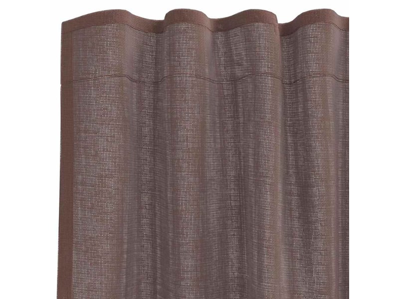  Lot de 2 rideaux en voile, voilages avec passants marron cf44446  - Conforama E