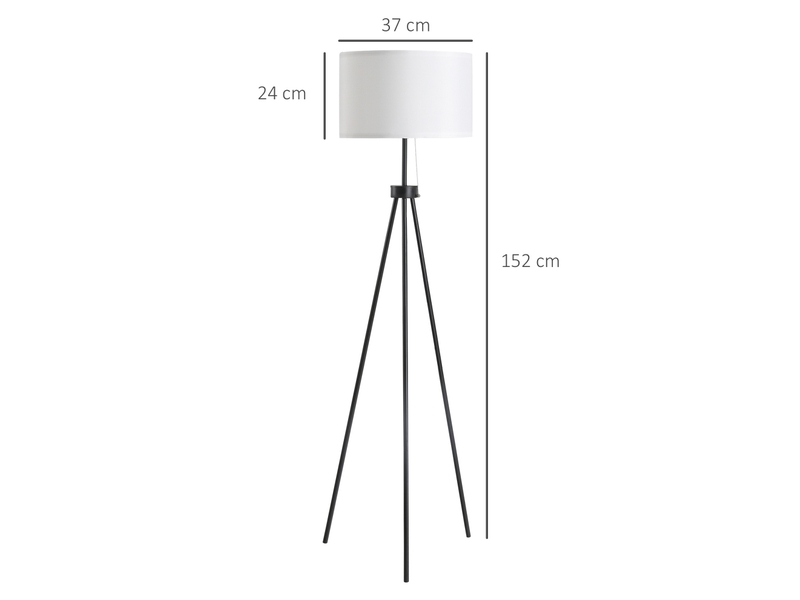  Lampadaire 37x37x152 cm e27 métal noir et blanc  - Conforama C