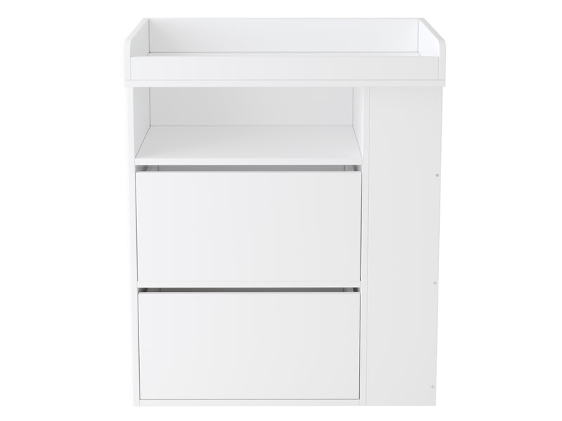 Commode à langer 2-en-1 avec 2 tiroirs 82x50x100 cm mdf blanc - Conforama R